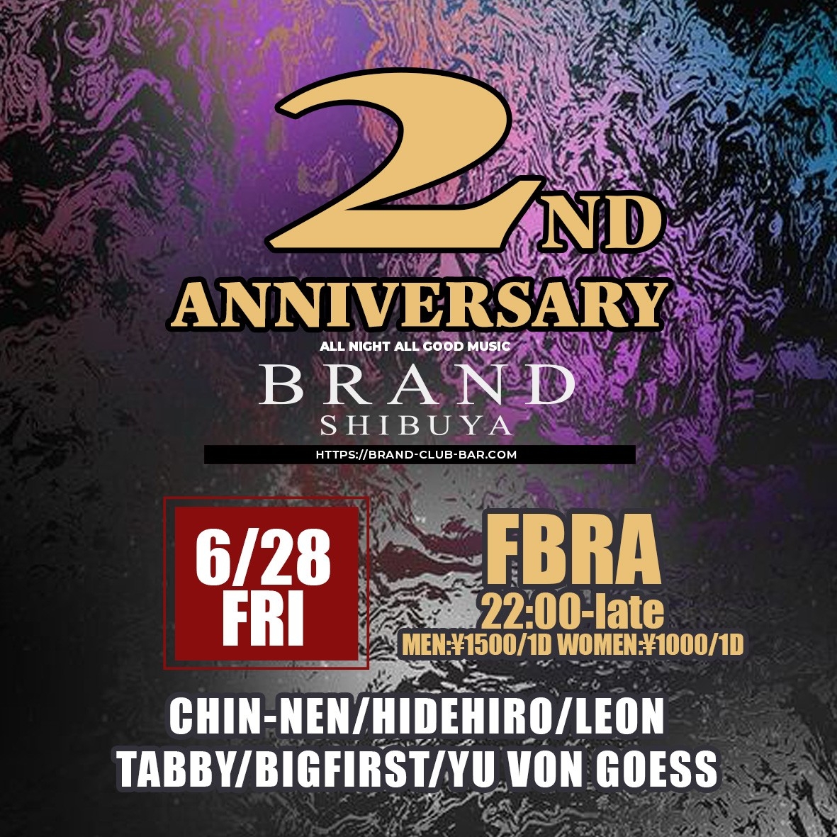 FBRA 2024年06月28日（金曜日）に渋谷 クラブのBRAND SHIBUYAで開催されるALL MIXイベント