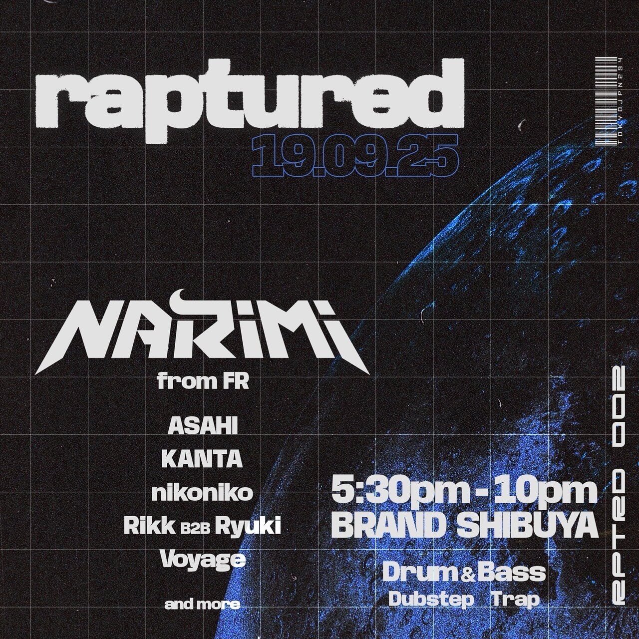 raptured 2025年09月19日(金曜日)に渋谷 クラブのBRAND SHIBUYAで開催されるALL MIXイベント
